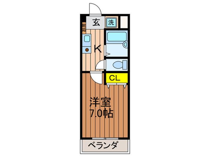 アルファクラジュくずは2(1K/3階)の間取り写真