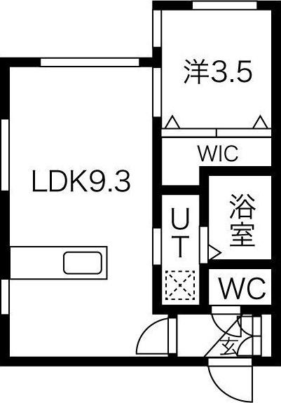 GRANDE北円山(1LDK/1階)の間取り写真