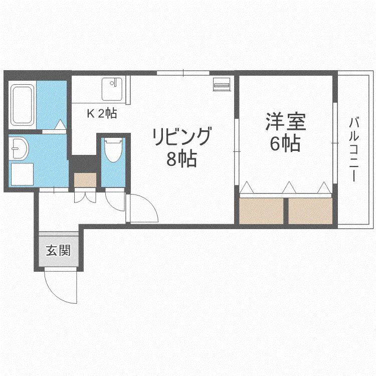 札幌市電 西線6条駅 徒歩2分 5階建 築12年(1LDK/3階)の間取り写真