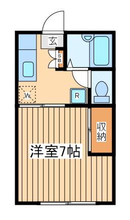 ハイツウイング21(1K/1階)の間取り写真