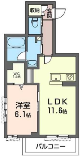 トレス カーサス(1LDK/3階)の間取り写真
