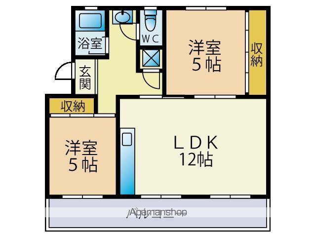 長丘リーゼントコーポレーションD棟(2LDK/5階)の間取り写真