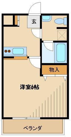 S-FORT玉川学園前(1K/2階)の間取り写真