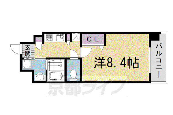 APEX京都室町(1K/6階)の間取り写真