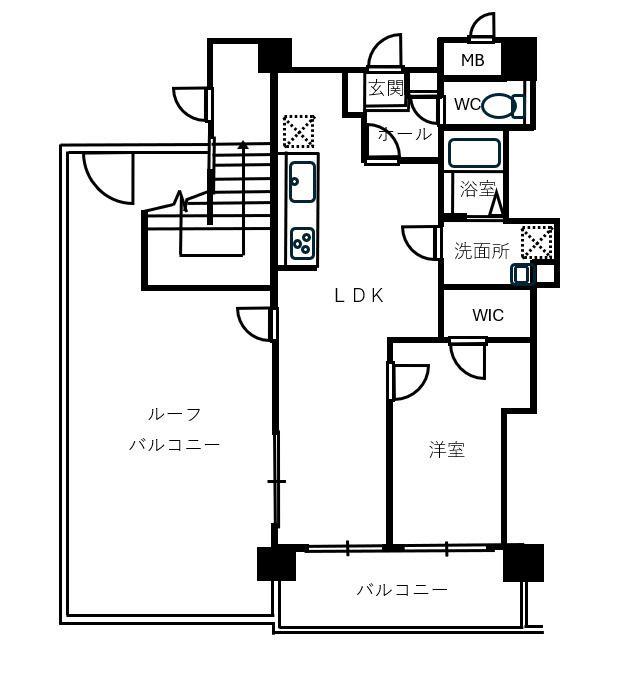 ビエラコート綾瀬(1LDK/6階)の間取り写真