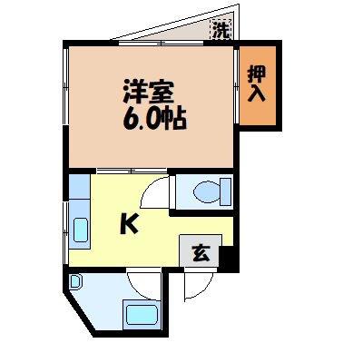 高島マンション(1K/1階)の間取り写真