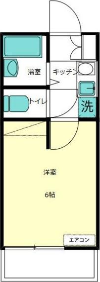 ハイツアサノ(1K/2階)の間取り写真
