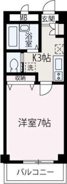 サンローゼ(1K/2階)の間取り写真