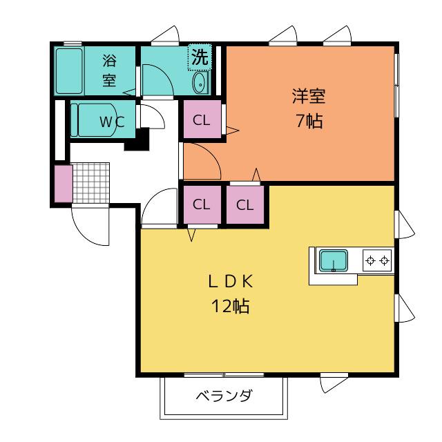 プロスパーII(1LDK/1階)の間取り写真