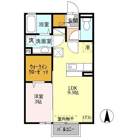 D-ROOM リリーフ(1LDK/1階)の間取り写真