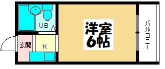 ルネッサンスクレージュ(ワンルーム/5階)の間取り写真