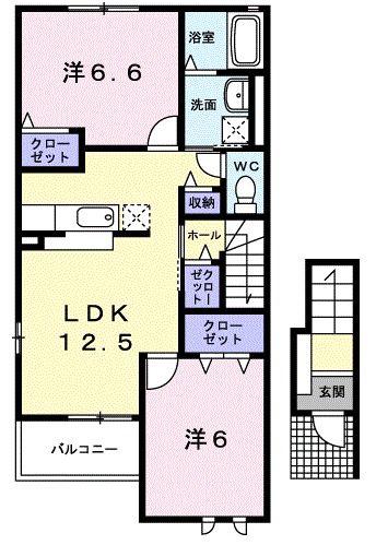 アート グレイス II(2LDK/2階)の間取り写真