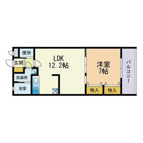 ハイネスエミュ(1LDK/2階)の間取り写真