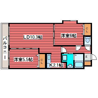 ノースパレス福住弐番館(2LDK/4階)の間取り写真