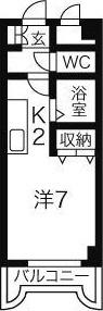 エンドレス三井南3西7(1K/11階)の間取り写真