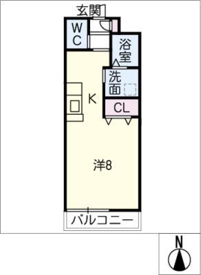 シャルマン(ワンルーム/1階)の間取り写真
