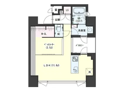 レジデンスT・L庄内通(1LDK/5階)の間取り写真