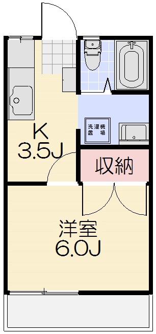 あすか荘(1K/2階)の間取り写真
