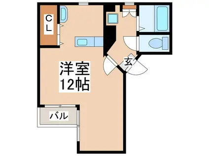 エスタジオ新屋敷(ワンルーム/2階)の間取り写真