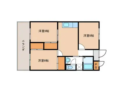 ジュネスKASUGA(3DK/3階)の間取り写真