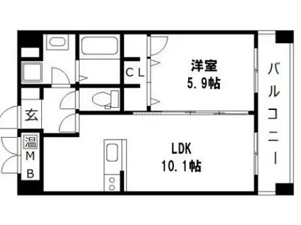 モン・ルポ博多駅東(1LDK/11階)の間取り写真