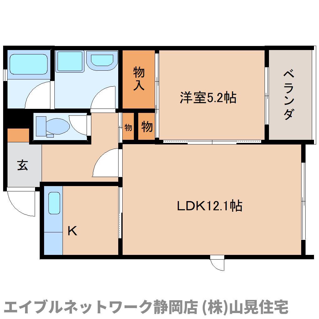 ラ・サンテ安東(1LDK/1階)の間取り写真