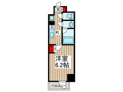 オープンブルーム川口並木(1K/12階)の間取り写真