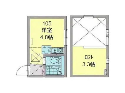 カパルアガーデン横浜反町(ワンルーム/1階)の間取り写真