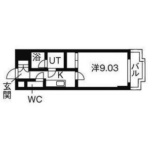 パレミレニアム(1K/1階)の間取り写真