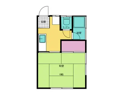 第一和田荘 A棟(1K/1階)の間取り写真