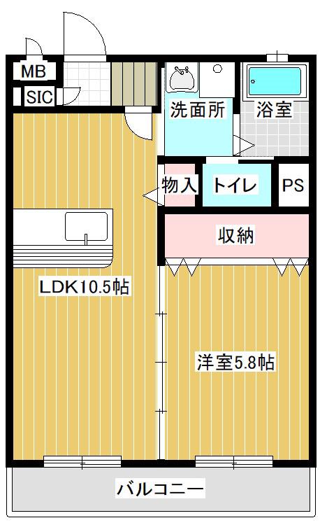LA VITA E BELLAI(1LDK/1階)の間取り写真