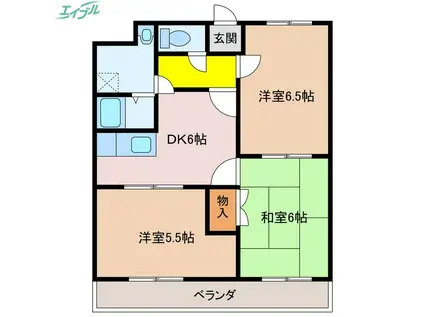 グリーンハイツ(3DK/1階)の間取り写真