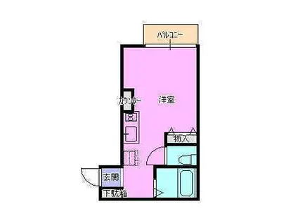 セイントピア茅ヶ崎10(ワンルーム/2階)の間取り写真