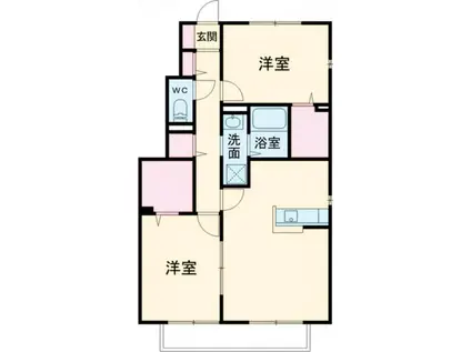 アクシス大島(2LDK/1階)の間取り写真