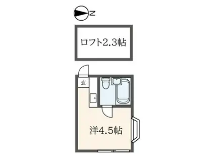 ライフピアキャッツ(ワンルーム/2階)の間取り写真