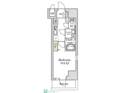 小田急伊勢原駅前マンション(1K/11階)の間取り写真
