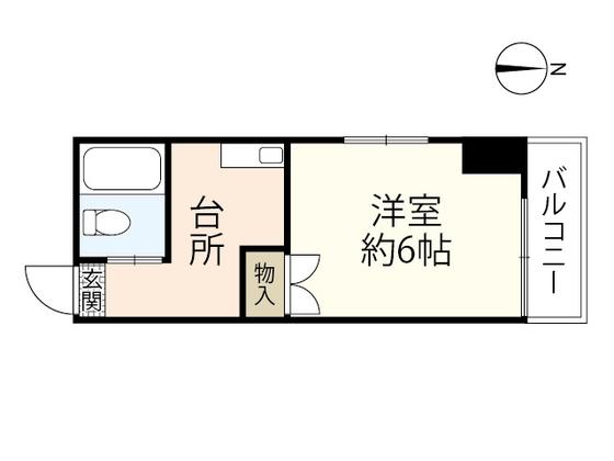 クレセント小町(1K/3階)の間取り写真