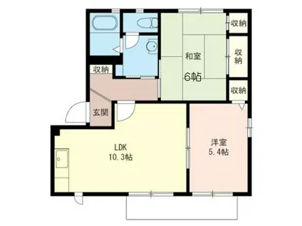 エスポアールA(2LDK/1階)の間取り写真