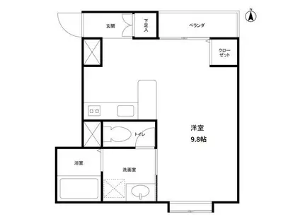 アーク桜新町(ワンルーム/1階)の間取り写真