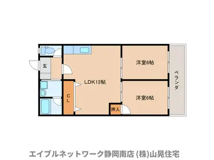 メゾンファミール(2LDK/3階)の間取り写真