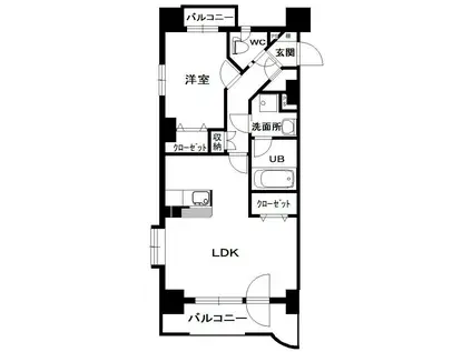 ラデュレ(1LDK/3階)の間取り写真