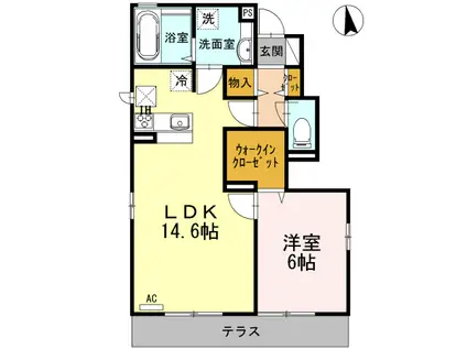 チャコット桜堤(1LDK/1階)の間取り写真