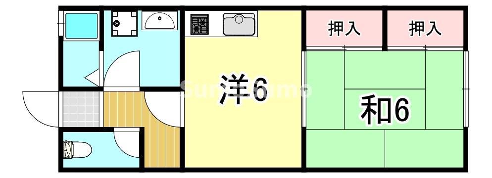グリーンコート(1DK/1階)の間取り写真