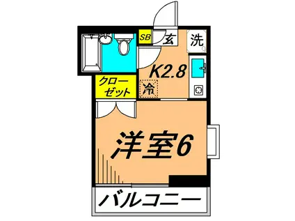 エルヴール(1K/4階)の間取り写真