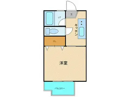 アルファネクスト東仙台(ワンルーム/1階)の間取り写真