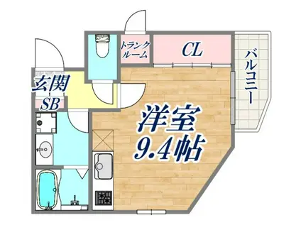 ワコーレヴィアーノ長田(ワンルーム/1階)の間取り写真