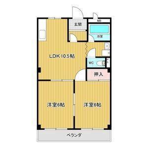 パティオ野並(2LDK/4階)の間取り写真