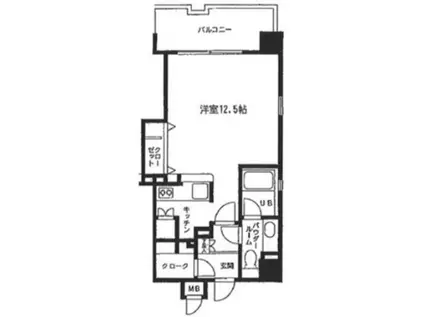 アクロス目黒(1K/10階)の間取り写真