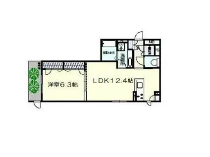 N-CUBE(1LDK/1階)の間取り写真