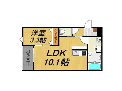 LECOCON一宮VI(1LDK/2階)の間取り写真